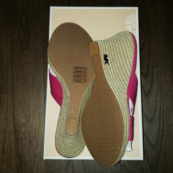 New Michael Kors Kami Lacquer Pink Espadrille Mule - Picture 8 of 8